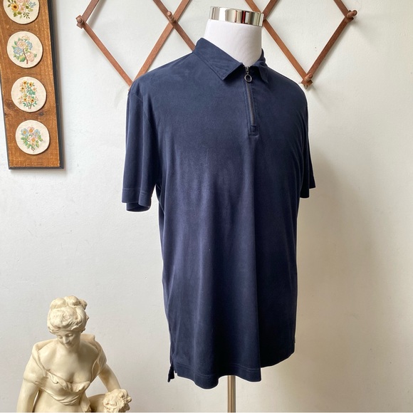 Zara Man Velour Zip Polo Shirt - Picture 7 of 15